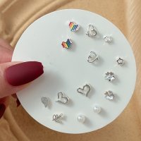 shoppinggo/ショッピングゴー shoppinggo ピアスセット 曜日別 スタッドピアス パール ストーン ボール シンプル 小さめ 定番 おしゃれファッション小物 マルチ/507545396