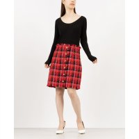DENNY ROSE/デニーローズ DENNY ROSE リブNT&ツイードスカートドッキングワンピース/507548773
