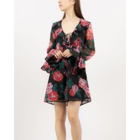 GAUDI/ガウディ GAUDI ローズプリントフリルポイントワンピース/507548776