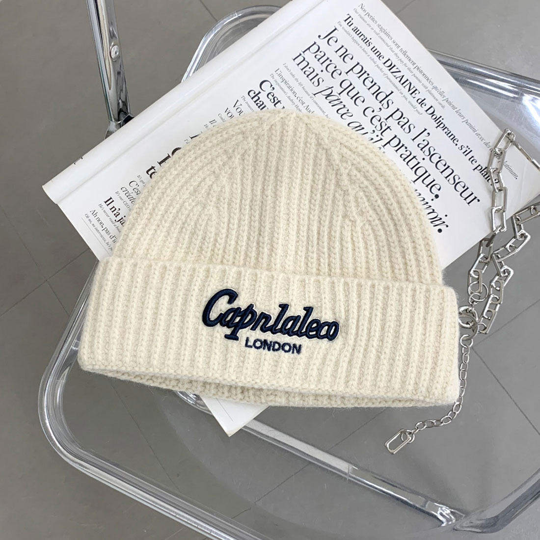 DarichDDロゴニットビーニー Darich ニット帽 ニットキャップ クロシェビーニー レディース