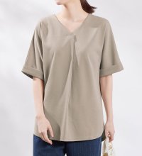 Viola e Viola/ヴィオラ エ ヴィオラ Viola e Viola 【4つの機能付】すっきりVネックTシャツブラウス/507009241