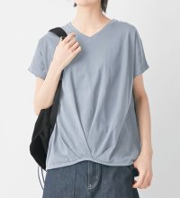 Viola e Viola/ヴィオラ エ ヴィオラ Viola e Viola 綿100％ゆったり裾タックTシャツ/507019215