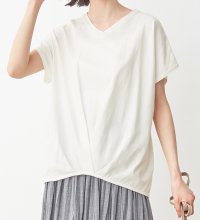Viola e Viola/ヴィオラ エ ヴィオラ Viola e Viola 綿100％ゆったり裾タックTシャツ/507019215