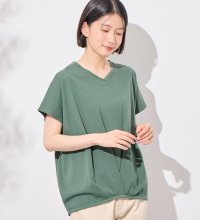 Viola e Viola/ヴィオラ エ ヴィオラ Viola e Viola 綿100％ゆったり裾タックTシャツ/507019215