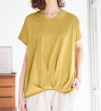 Viola e Viola/ヴィオラ エ ヴィオラ Viola e Viola 綿100％ゆったり裾タックTシャツ/507019215