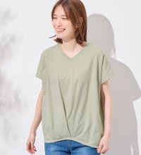 Viola e Viola/ヴィオラ エ ヴィオラ Viola e Viola 綿100％ゆったり裾タックTシャツ/507019215