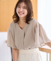 Alotta/【接触冷感】インナー付フレアー袖タックブラウス/507034494