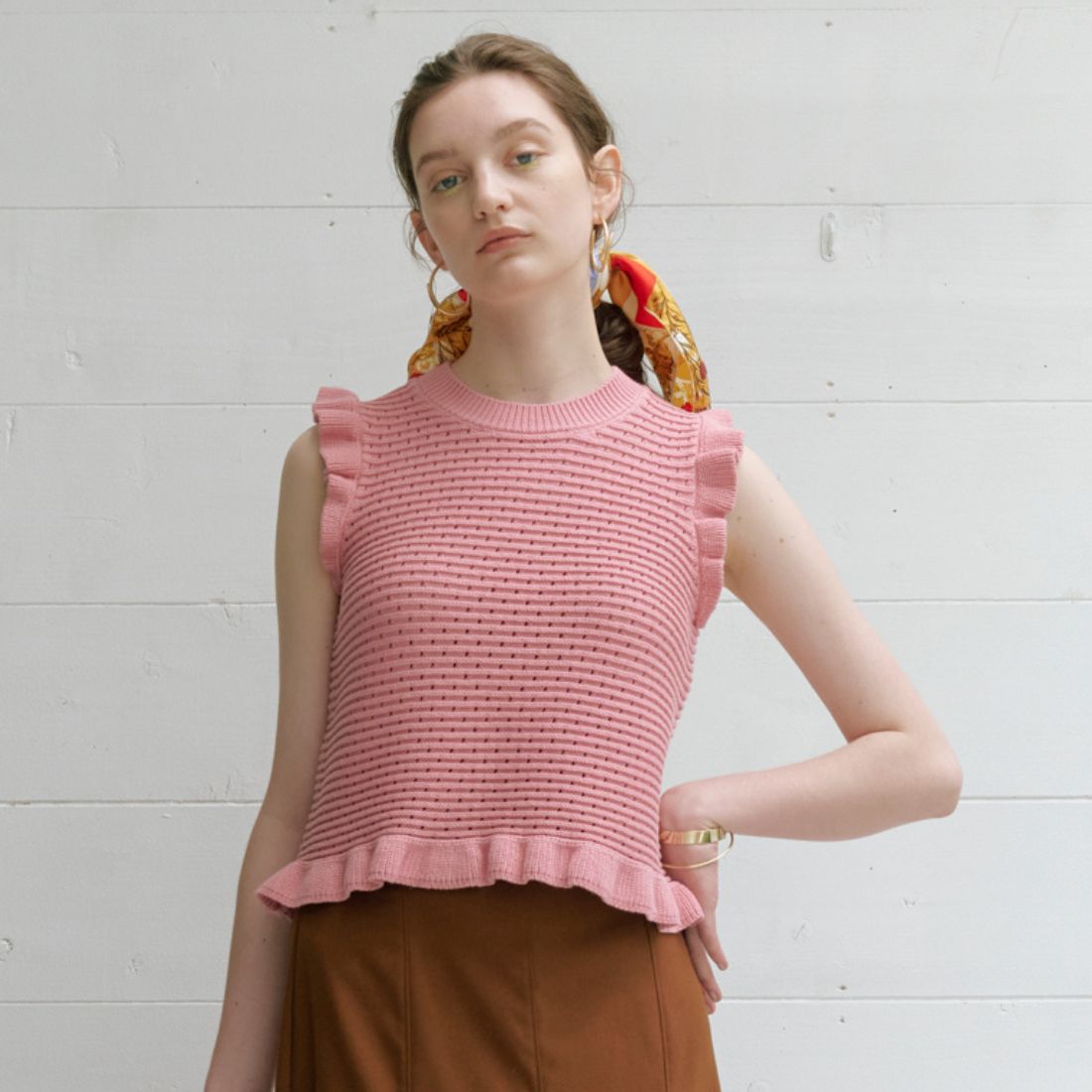 トップス Frill No Sleeve Knit Frill No Sleeve Knit