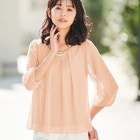 Alotta/入学式卒業式に！アクセ付シフォンタックブラウス/507159701