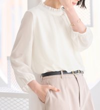 Viola e Viola/フリル衿シフォンタックブラウス/507159901