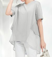 Alotta/【接触冷感】バックシフォン切替チュニック/507159991