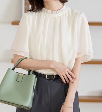 Viola e Viola/フリル衿シフォンタックブラウス/507160011