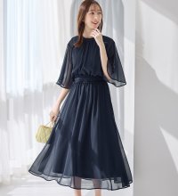 Alotta/【接触冷感】インナー付シャーリングシフォンワンピース/507160456