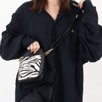 COOCO/クーコ COOCO ホースヘア×シュリンクレザー縦型ショルダーバッグ/507184570