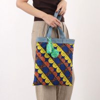 COOCO/クーコ COOCO アフリカン柄xデニム縦型トートバッグ／A4対応/507184623