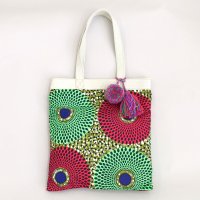 COOCO/クーコ COOCO アフリカン柄xデニム縦型トートバッグ／A4対応/507184623