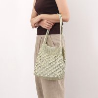 COOCO/クーコ COOCO メタリック柄編みロングハンドルトートバッグ/507184647