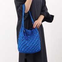 COOCO/クーコ COOCO メタリック柄編みロングハンドルトートバッグ/507184647