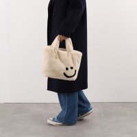 COOCO/クーコ COOCO SMILEY チャーム付きエコファーフェイストートバッグ/507184737