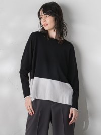la.f…(Lsize)/ラ エフ エルサイズ la.f…(Lsize) 【大きいサイズ】配色ブロッキングニット≪手洗い可能≫/507193639