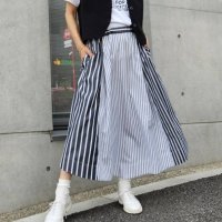 Kunny./クニー Kunny. ミックスストライプ イレギュラーヘムスカート/507204439