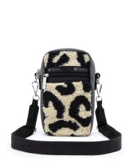 LeSportsac/DENIM PHONE CROSSBODYブラックデニム/レオパードシェルパ/507503658