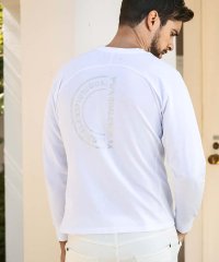 1PIU1UGUALE3 RELAX/ウノ ピゥ ウノ ウグァーレ トレ リラックス 1PIU1UGUALE3 RELAX ラインストーンバックロゴロングTシャツ/507509451