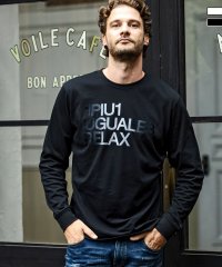 1PIU1UGUALE3 RELAX/ウノ ピゥ ウノ ウグァーレ トレ リラックス 1PIU1UGUALE3 RELAX グラデーションフロッキーロゴロングTシャツ/507509453