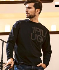 1PIU1UGUALE3 RELAX/ウノ ピゥ ウノ ウグァーレ トレ リラックス 1PIU1UGUALE3 RELAX フェイクレザーロゴロングTシャツ/507509455
