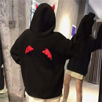 Belle Cie/ベルシー Belle Cie デビル パーカー レディース 裏起毛 ポリエステル スウェット 軽い プルパーカー フード 韓国ファッション ハロウィン 角 羽根/507510227
