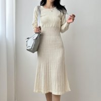 maison de LATIR/メゾンドラティール maison de LATIR 長袖ニットのプリーツロングワンピース/507513091