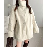 Classical Elf/クラシカルエルフ Classical Elf 【mily bilet】秋冬の味方！ウールライクスタンド2WAYカラーリングニットコート/507516800