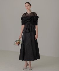 Leja/レジャ Leja 2WAYフロントリボンボレロストーンドット柄Aラインドレスワンピース美脚効果結婚式 パーティードレス 成人式 20代 30代 40代/507517642