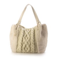 Trysil/トライシル Trysil ニット×フェイクファートートバッグ/507522660