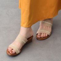 ITALIAN SHOEMAKERS/イタリアンシューメーカーズ ITALIAN SHOEMAKERS ラインストーン2本ベルトミュールサンダル/507522705