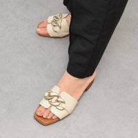 Oh my Sandals/オー マイ サンダルズ Oh my Sandals ローヒールチェーンミュールサンダル/507522947