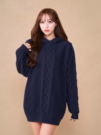 Darich/ダーリッチ Darich ケーブルボリュームニットフーディー/507528693