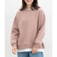 Honeys/ハニーズ Honeys レイヤード風ゆるトップス トップス スウェット 長袖 ハニぽか あったか ゆったり 重ね着風 見せかけ レディース/507531970