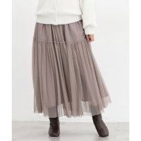 Honeys/ハニーズ Honeys チュールスカート ボトムス スカート ロングスカート ロング丈 チュール ギャザー ティアード 無地 レディース/507532128