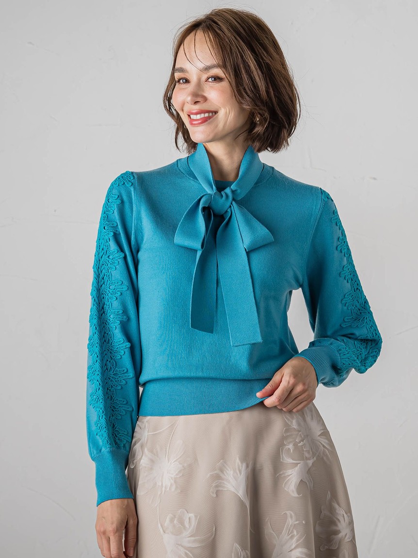 セール 40%OFF】ビアッジョブルー Viaggio Blu 袖レースボウタイ