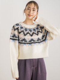Droite Lautreamont/ドロワット ロートレアモン Droite lautreamont ノルディック柄プルオーバー≪手洗い可能≫/507534234