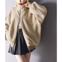 Classical Elf/クラシカルエルフ Classical Elf 《Javaジャバコラボ》スポーティな印象を放つ。サイドライン胸刺繍ボリュームダブルジップボアブルゾン/507549191
