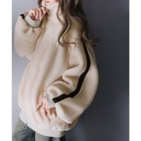 Classical Elf/クラシカルエルフ Classical Elf 《Javaジャバコラボ》スポーティな印象を放つ。サイドライン胸刺繍ボリュームダブルジップボアブルゾン/507549191