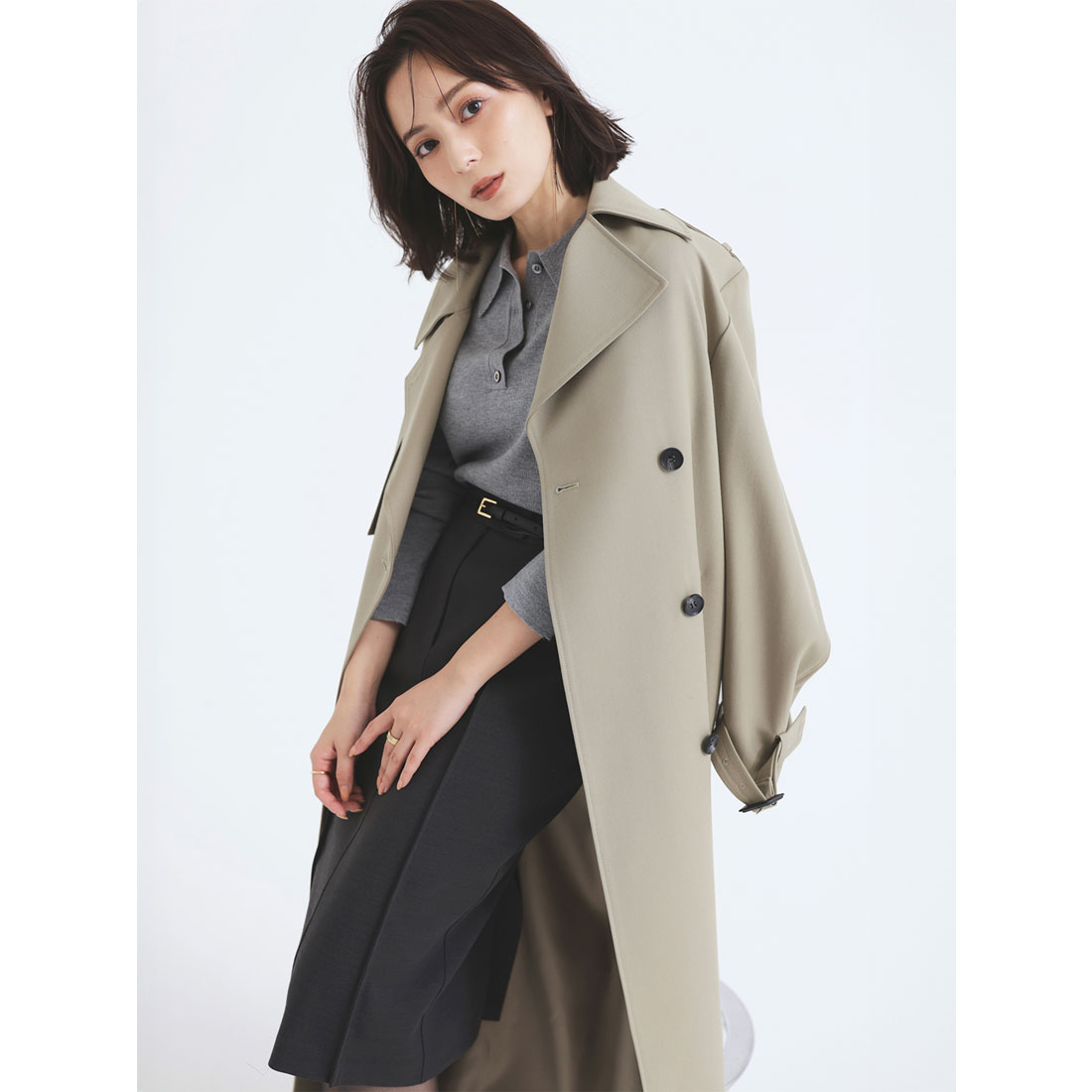 セール 40%OFF】アニュアンス anuans ウールギャバジントレンチ セール 40%OFF】アニュアンス anuans ウールギャバジントレンチ