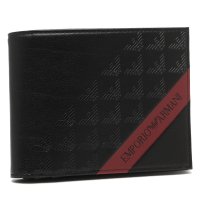 EMPORIO ARMANI/エンポリオ アルマーニ EMPORIO ARMANI 二つ折り財布 ブラック レッド メンズ EMPORIO ARMANI Y4R165 YQ12V 80681/507208124