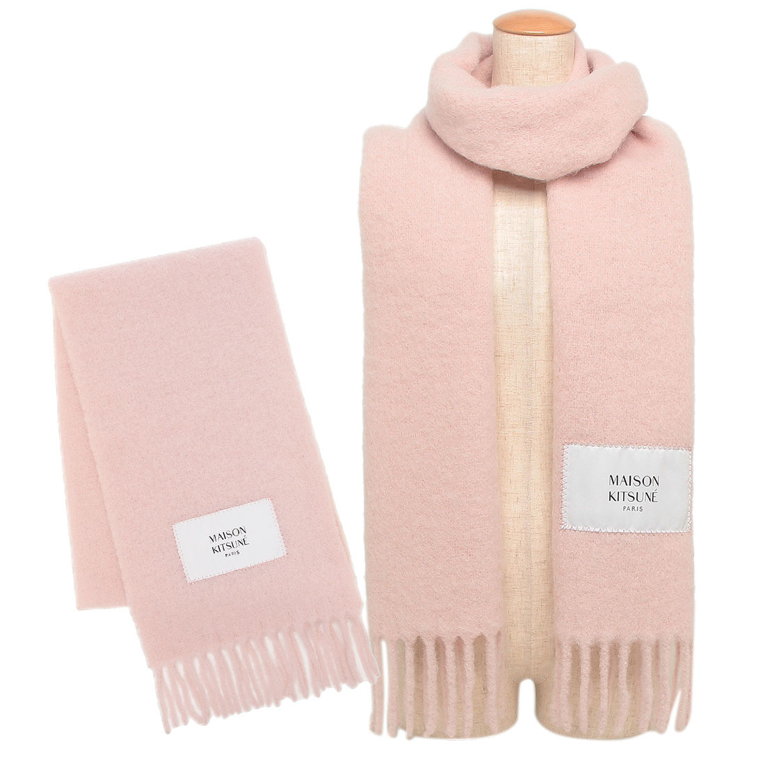 メゾンキツネ MAISON KITSUNE マフラー ベビー アルパカ ピンク メゾンキツネ MAISON KITSUNE マフラー ベビー アルパカ ピンク