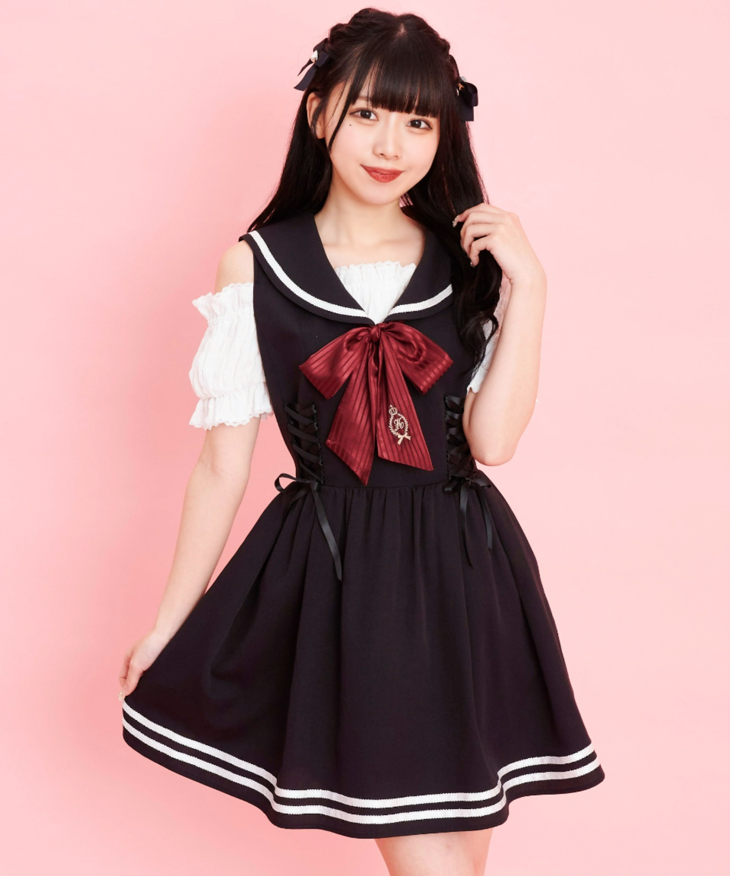 シークレットハニー Secret Honey レースセーラー襟セットアップ シークレットハニー Secret Honey レースセーラー襟セットアップ