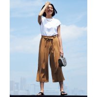 DoCLASSE/ドゥクラッセ DoCLASSE マットジョーゼット・アンクルワイドパンツ/507509929