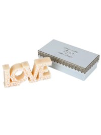 F.i.n.t/【Free marche.】レース柄LOVEキャンドル(ハニー&クリームの香り)【返品不可商品】/507510070
