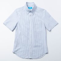 WORK WEAR SUIT/究極の半袖ボタンダウンシャツ ストライプ【返品不可商品】/507510146